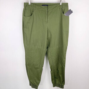 Eloquii Military Green Moto Style Jogger Pants Casual Cotton Women's Size 16